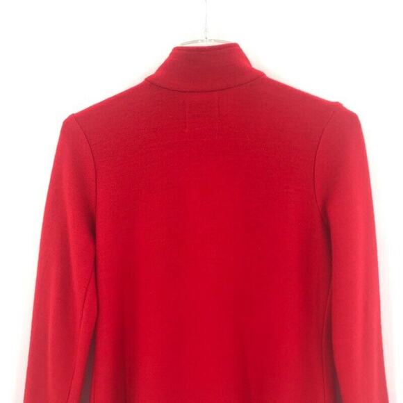 Mercer & Madison Womens Coat Red Beige Color Block Snap Pockets 100% Wool Sz M - Picture 7 of 9